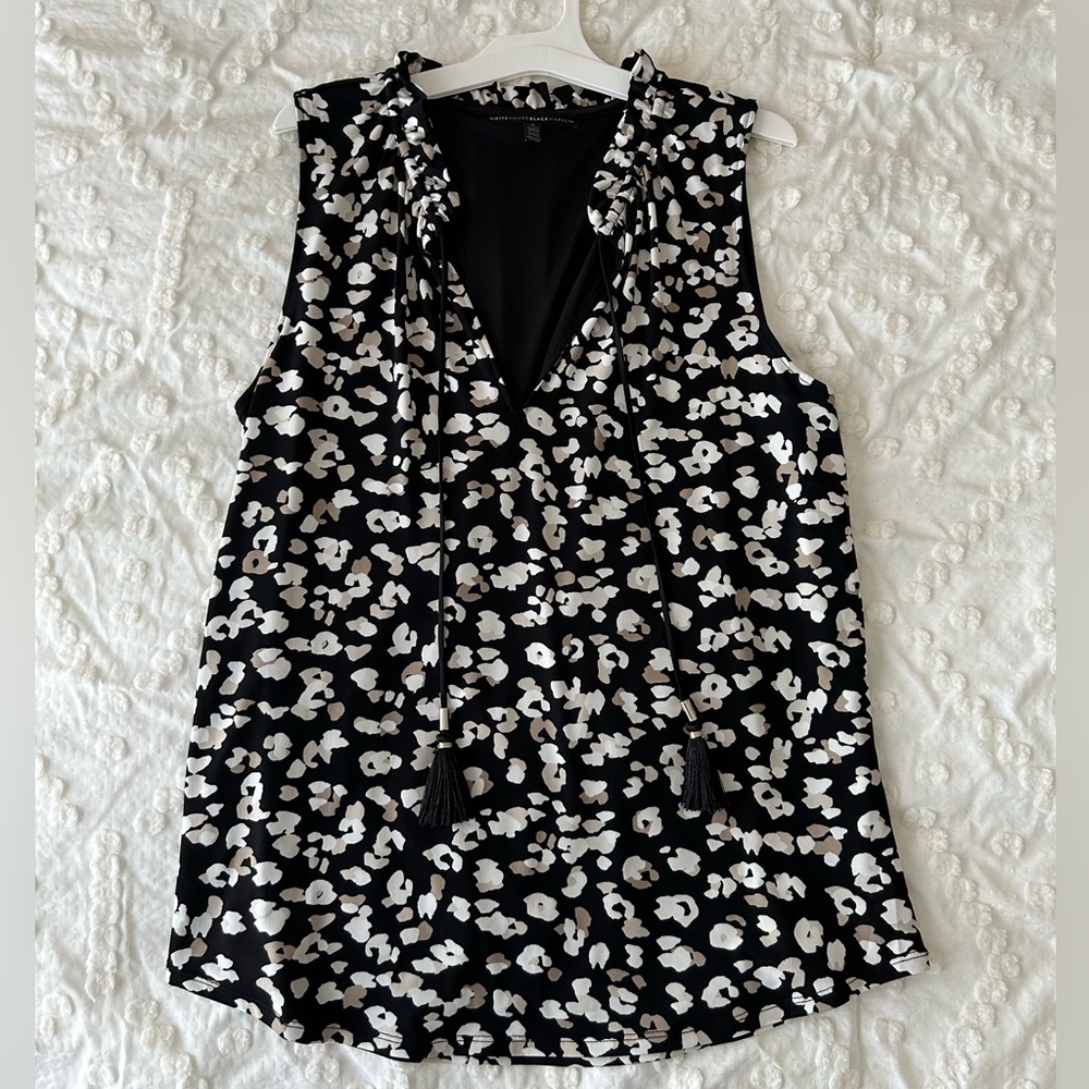 White House Black Market Sleeveless Cheetah Blouse